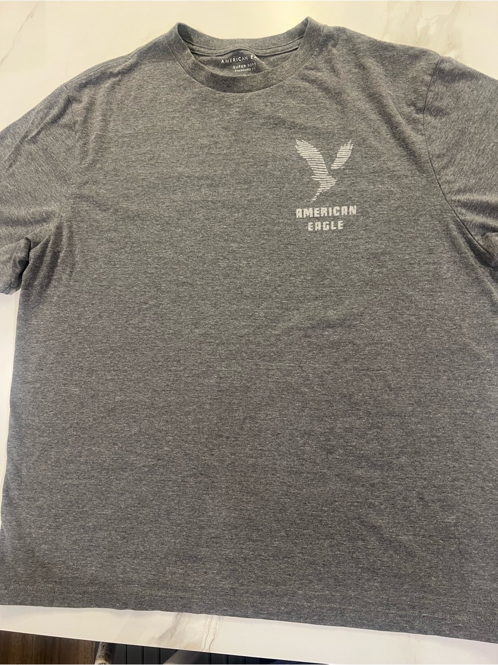 American Eagle Outfitters Gray Short Sleeve Logo Tee